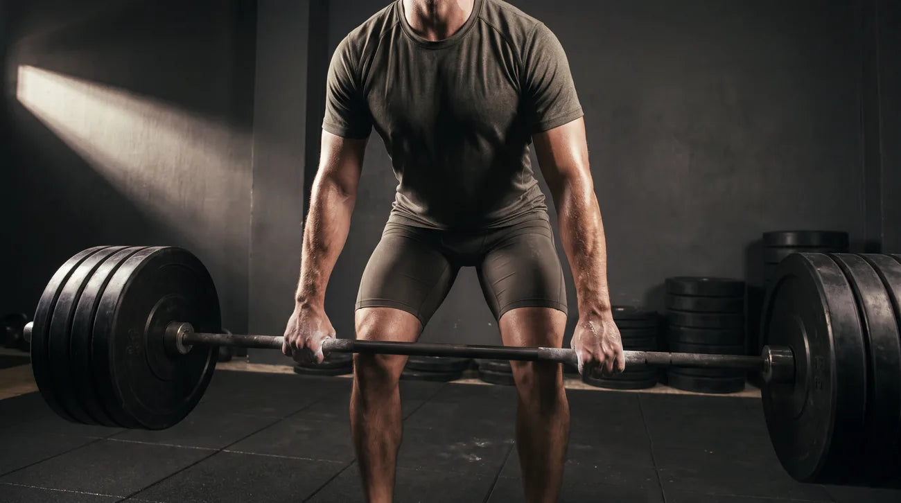 Deadlifting in a gym