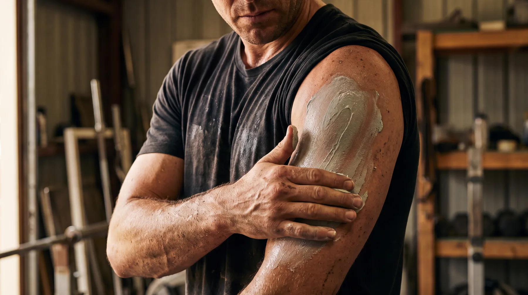 Dirty AF paste worked into wet skin